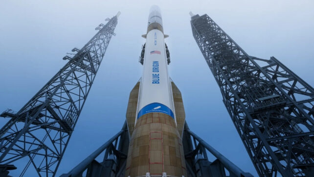 blue origin new glenn rocket seen from below