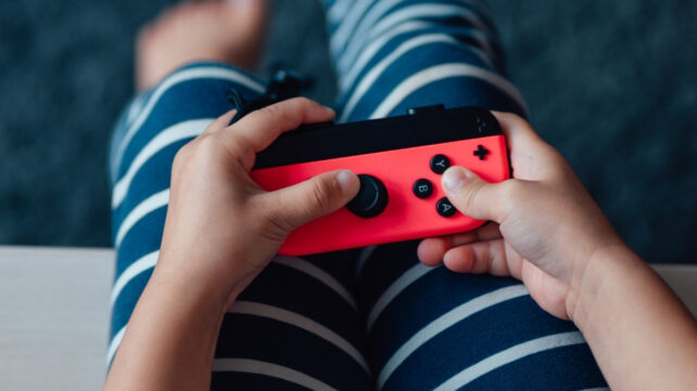 video game controller seen from above