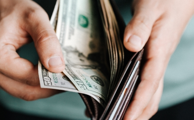 wallet with cash